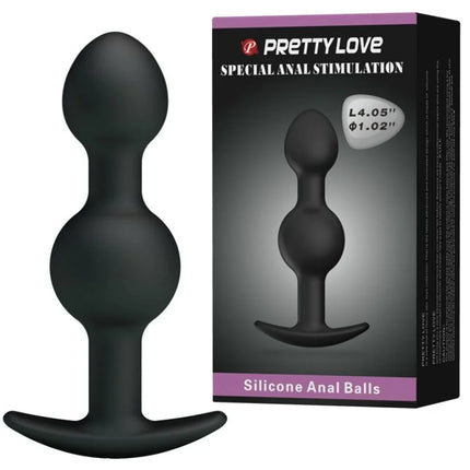 PRETTY LOVE - SILIKON ANALKUGELN MIT SPEZIELLER STIMULATION 10.3 CM SCHWARZ - Analkugeln