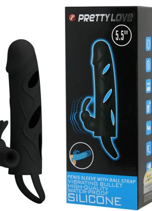 PRETTY LOVE - SILIKONHÜLLE MIT VIBRATION 14 CM 1.0 - Penishüllen mit Verlängerung