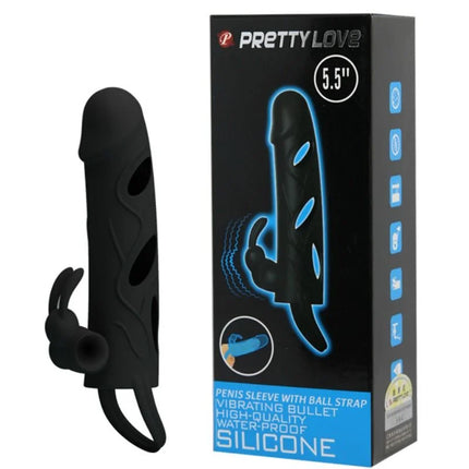 PRETTY LOVE - SILIKONHÜLLE MIT VIBRATION 14 CM 1.0 - Penishüllen mit Verlängerung
