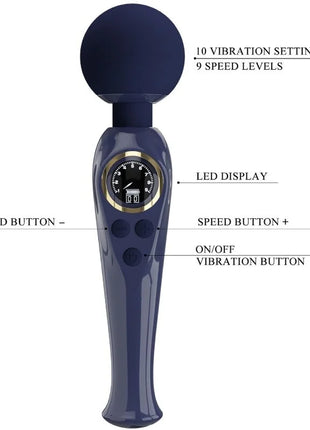 PRETTY LOVE - SKYLER VIBRATOR STAB BLAU - Wand-Vibrator