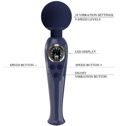 PRETTY LOVE - SKYLER VIBRATOR STAB BLAU - Wand-Vibrator