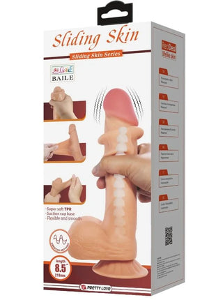 PRETTY LOVE - SLIDING SKIN SERIES REALISTISCHER DILDO MIT SLIDING SKIN FERNBEDIENUNG SAUGNAPFLEISCH 21,8 CM