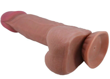 PRETTY LOVE - SLIDING SKIN SERIES REALISTISCHER DILDO MIT GLEITENDEM BRAUNEN HAUT-SAUGNAP 21,8 CM