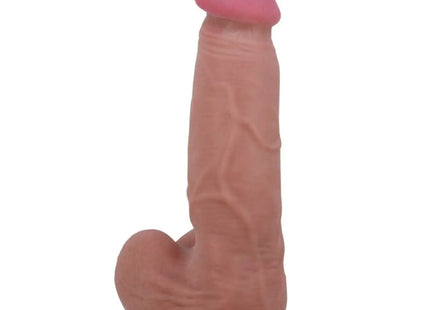 PRETTY LOVE - SLIDING SKIN SERIES REALISTISCHER DILDO MIT GLEITENDEM BRAUNEN HAUT-SAUGNAP 21,8 CM