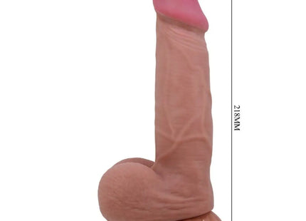 PRETTY LOVE - SLIDING SKIN SERIES REALISTISCHER DILDO MIT GLEITENDEM BRAUNEN HAUT-SAUGNAP 21,8 CM