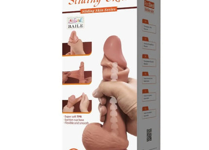 PRETTY LOVE - SLIDING SKIN SERIES REALISTISCHER DILDO MIT GLEITENDEM BRAUNEN HAUT-SAUGNAP 21,8 CM