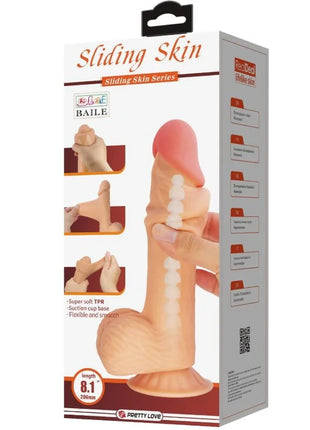 Pretty love sliding skin series realistischer dildo 20,6 cm mit abnehmbarer rosa gleitender haut aus silikon und saugnapfbasis