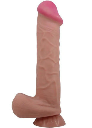PRETTY LOVE - SLIDING SKIN SERIES REALISTISCHER DILDO MIT SLIDING SKIN SAUGNAPF BRAUN 26 CM