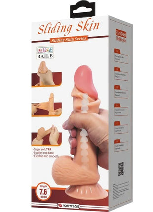 PRETTY LOVE - SLIDING SKIN SERIES REALISTISCHER DILDO MIT SLIDING SKIN SAUGNAPF 19,4 CM