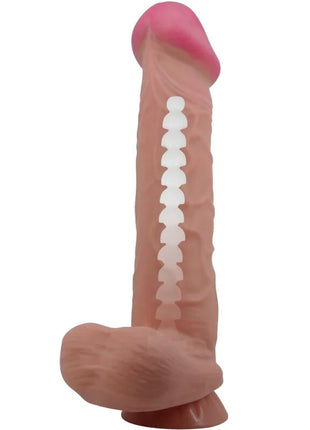 PRETTY LOVE - SLIDING SKIN SERIES REALISTISCHER DILDO MIT SLIDING SKIN SAUGNAPF BRAUN 26 CM