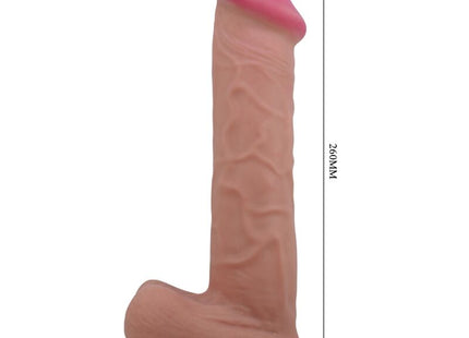 PRETTY LOVE - SLIDING SKIN SERIES REALISTISCHER DILDO MIT SLIDING SKIN SAUGNAPF BRAUN 26 CM