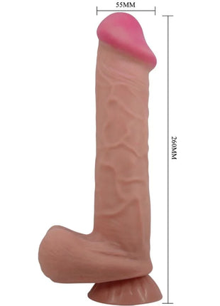 PRETTY LOVE - SLIDING SKIN SERIES REALISTISCHER DILDO MIT SLIDING SKIN SAUGNAPF BRAUN 26 CM