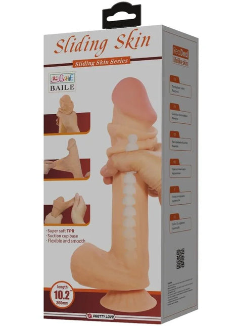 PRETTY LOVE - SLIDING SKIN SERIES REALISTISCHER DILDO MIT SLIDING SKIN SAUNAPF FLEISCH 26 CM