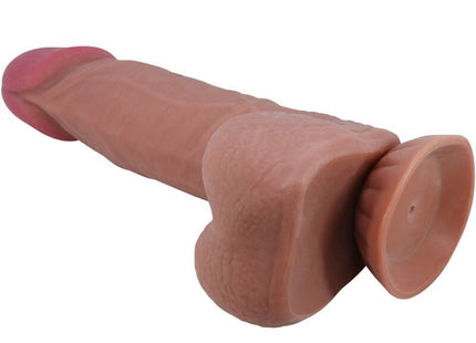PRETTY LOVE - SLIDING SKIN SERIES REALISTISCHER DILDO MIT SCHIEBENDEM BRAUNEN HAUTSAUGNAPF 20,6 CM