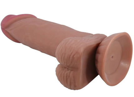 PRETTY LOVE - SLIDING SKIN SERIES REALISTISCHER DILDO MIT SCHIEBENDEM BRAUNEN HAUTSAUGNAPF 19,4 CM