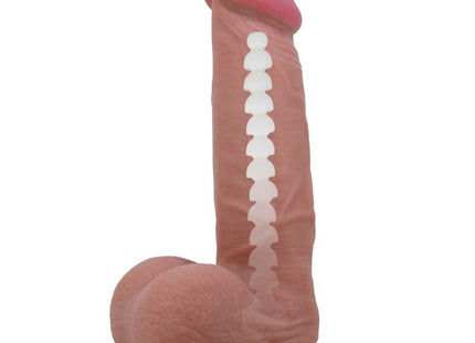 PRETTY LOVE - SLIDING SKIN SERIES REALISTISCHER DILDO MIT SCHIEBENDEM BRAUNEN HAUTSAUGNAPF 20,6 CM