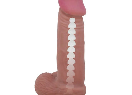 PRETTY LOVE - SLIDING SKIN SERIES REALISTISCHER DILDO MIT SCHIEBENDEM BRAUNEN HAUTSAUGNAPF 19,4 CM
