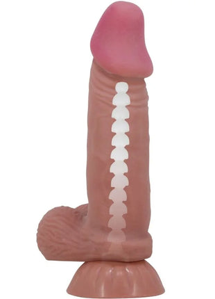 PRETTY LOVE - SLIDING SKIN SERIES REALISTISCHER DILDO MIT SCHIEBENDEM BRAUNEN HAUTSAUGNAPF 19,4 CM