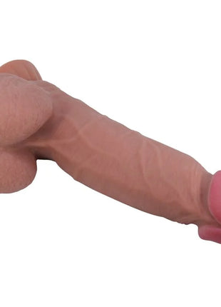 PRETTY LOVE - SLIDING SKIN SERIES REALISTISCHER DILDO MIT SCHIEBENDEM BRAUNEN HAUTSAUGNAPF 20,6 CM