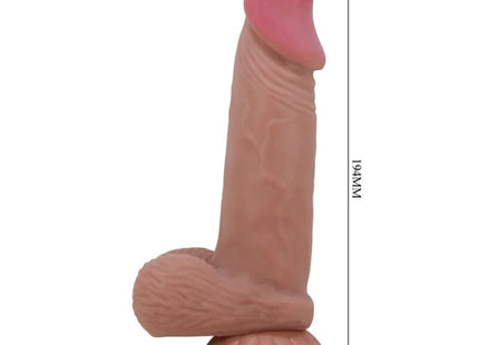 PRETTY LOVE - SLIDING SKIN SERIES REALISTISCHER DILDO MIT SCHIEBENDEM BRAUNEN HAUTSAUGNAPF 19,4 CM