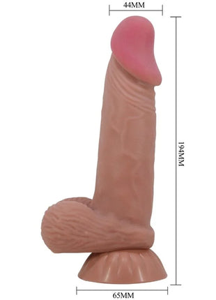 PRETTY LOVE - SLIDING SKIN SERIES REALISTISCHER DILDO MIT SCHIEBENDEM BRAUNEN HAUTSAUGNAPF 19,4 CM