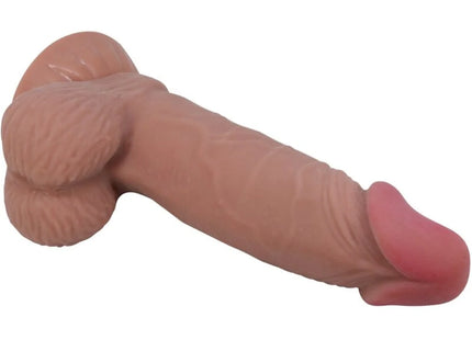 PRETTY LOVE - SLIDING SKIN SERIES REALISTISCHER DILDO MIT SCHIEBENDEM BRAUNEN HAUTSAUGNAPF 19,4 CM