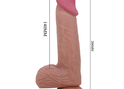 PRETTY LOVE - SLIDING SKIN SERIES REALISTISCHER DILDO MIT SCHIEBENDEM BRAUNEN HAUTSAUGNAPF 20,6 CM