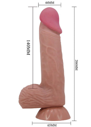 PRETTY LOVE - SLIDING SKIN SERIES REALISTISCHER DILDO MIT SCHIEBENDEM BRAUNEN HAUTSAUGNAPF 20,6 CM