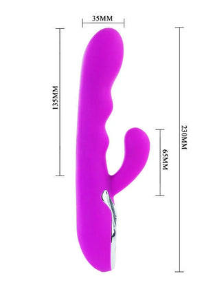 Vibranter lila silikon vibrator pretty love smart crazy lila mit ergonomischem bogen und silberner metallbasis
