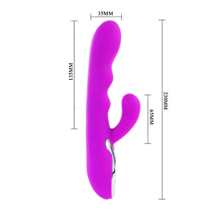 Vibranter lila silikon vibrator pretty love smart crazy lila mit ergonomischem bogen und silberner metallbasis