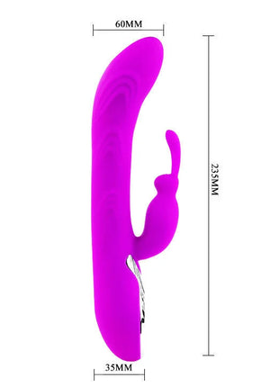 Vibrant lila silikon rabbit-vibrator von pretty love smart hot plus mit ergonomischem design und metallischen knopfen