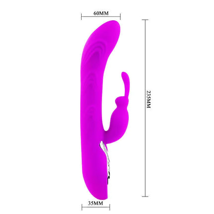 Vibrant lila silikon rabbit-vibrator von pretty love smart hot plus mit ergonomischem design und metallischen knopfen