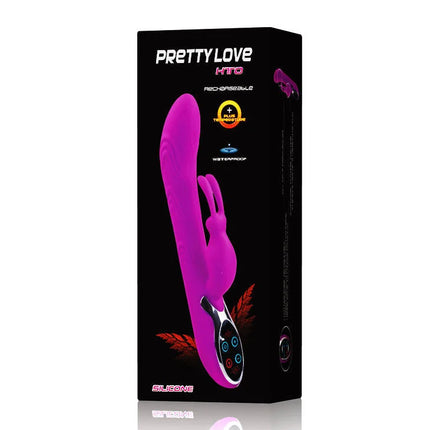 Purple silikon vibrator mit gebogenem design und bedienfeld von pretty love smart hot plus vibrator