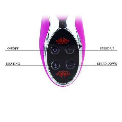 Remote control in pink and chrome for pretty love smart hot plus vibrator with heating and speed buttons