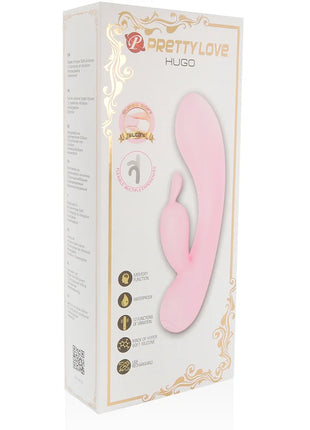 Rosa silikon smart hugo rabbit vibrator mit ohren von pretty love in frontansicht