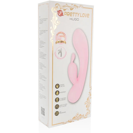Rosa silikon smart hugo rabbit vibrator mit ohren von pretty love in frontansicht