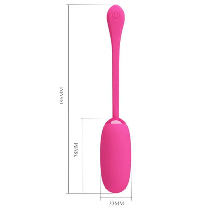 Vibrierendes ei pretty love smart julius in lebhaftem rosa mit glatter silikonoberfläche und schlankem griff