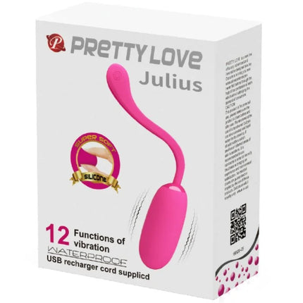 Pink silikon vibrierendes ei mit gebogenem griff und abgerundetem boden von pretty love julius