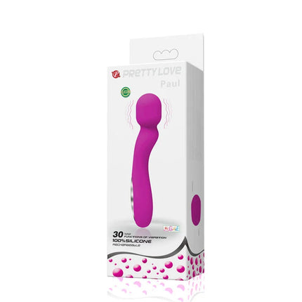 Vibrationsspielzeug pretty love paul aus 100 prozent silikon in lebendigem magenta zum wiederaufladen