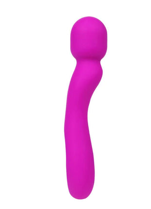 Vibranter pinker silikonwand mit abgerundetem kopf und gebogenem griff im pretty love smart flieder-massager