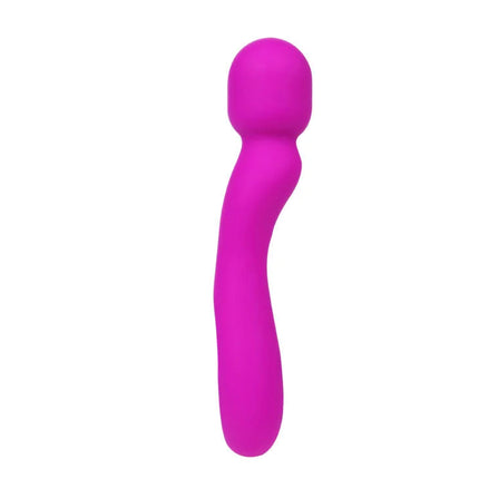 Vibranter pinker silikonwand mit abgerundetem kopf und gebogenem griff im pretty love smart flieder-massager