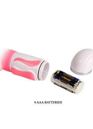 Pink und weiße silikongriff led taschenlampe mit abnehmbarem linsendeckel und batterien pretty love smart steven rabbit rosa