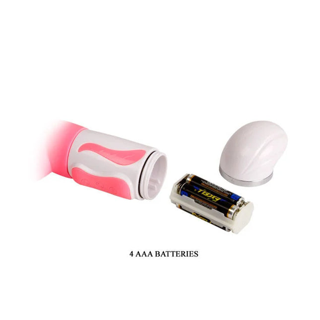 Pink und weiße silikongriff led taschenlampe mit abnehmbarem linsendeckel und batterien pretty love smart steven rabbit rosa