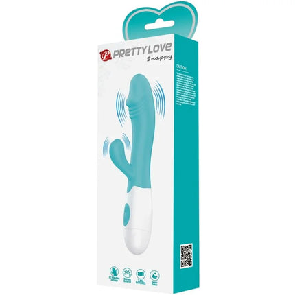 Teal und weiße pretty love snappy g-punkt vibrator aquagrün im einzelhandelspaket aus silikon