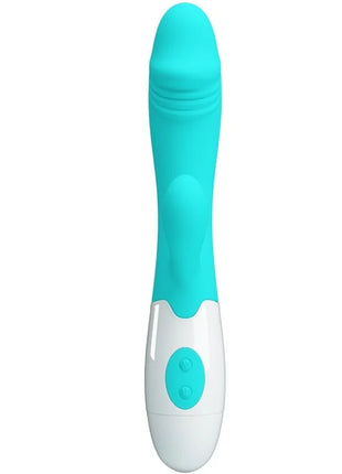 Teal und weiße silikon-handhabung persönliche freudegerät mit glattem, gebogenem design von pretty love snappy g-spot vibrator aquagrün