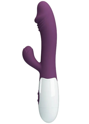 Violettes und weißes silikon rabbit-vibratormodell pretty love snappy g-spot mit glattem, gebogenem design