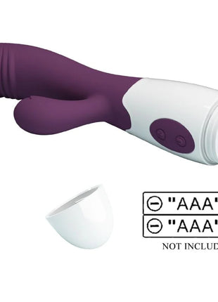 Prätty love snappy g-spot vibrator lila aus silikon in lila und weiß mit abnehmbarem kopf in hasenform