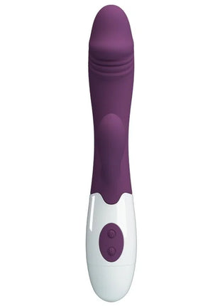 Pretty love snappy g-spot vibrator lila mit violettem und weißem silikongriff und rundem kopf