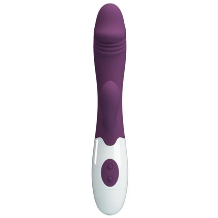 Pretty love snappy g-spot vibrator lila mit violettem und weißem silikongriff und rundem kopf