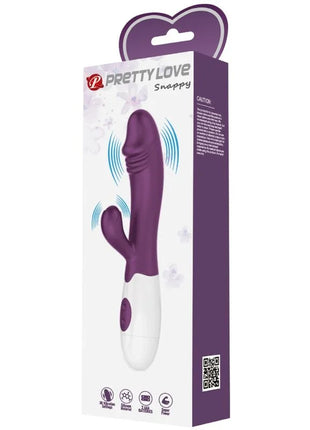Pretty love snappy g-spot vibrator lila in lila und weiß in Einzelhandelsverpackung sichtbar